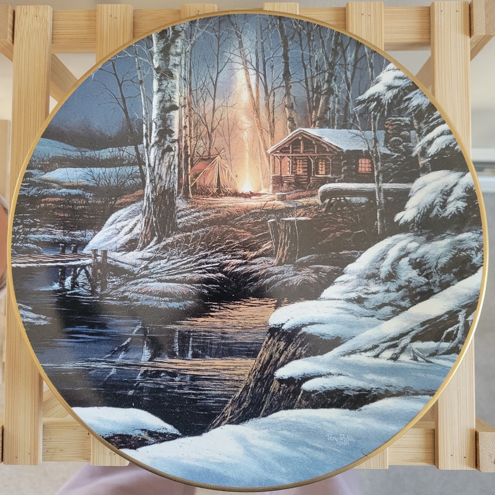 Terry Redlin 9.5 inch Decorative Plate SHARING THE SOLITUDE by Hadley House